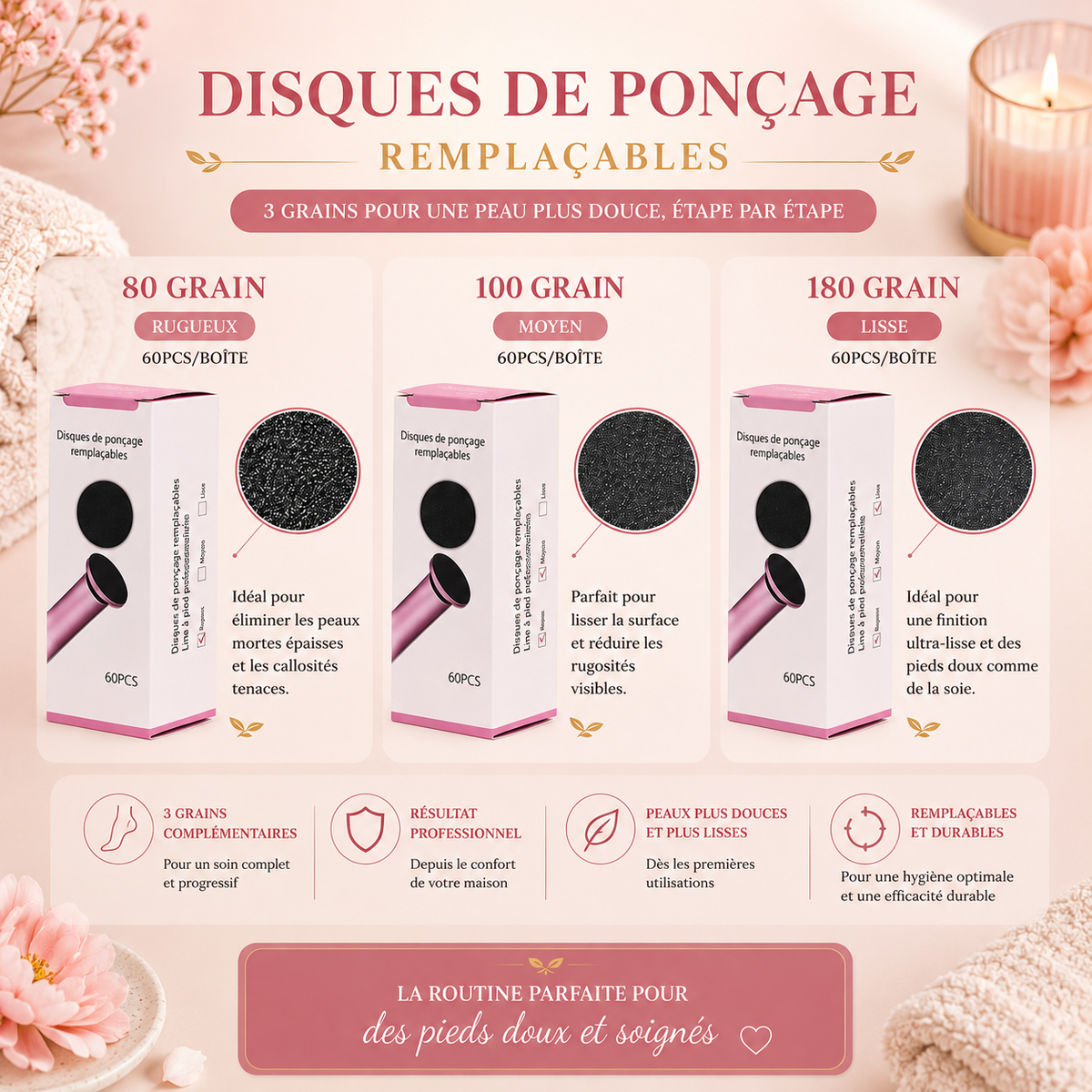 Recharge Pedzy.® | Disques abrasifs : 60 pcs